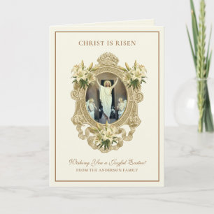 Cartão De Festividades Páscoa Religiosa Ressurreição Jesus Cristão