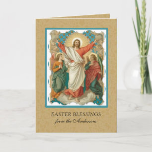 Cartão De Festividades Páscoa Religiosa Ressurreição Jesus Cristão Feriad