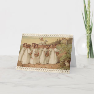 Cartão De Festividades Páscoa Religiosa Vintage da Ressurreição