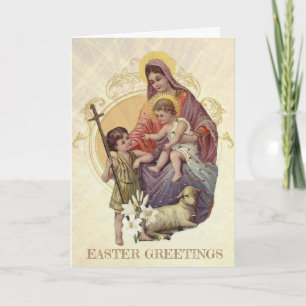 Cartão De Festividades Páscoa Religiosa Virgem Maria Jesus João Batista