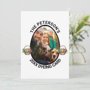 Cartão De Festividades Páscoa   Tingimento de Fotos Personalizado da Famí