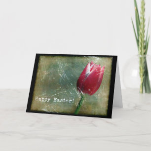 Cartão De Festividades Páscoa Tulip Grunge