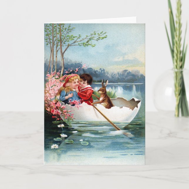 Cartão De Festividades Páscoa Vintage (Frente)