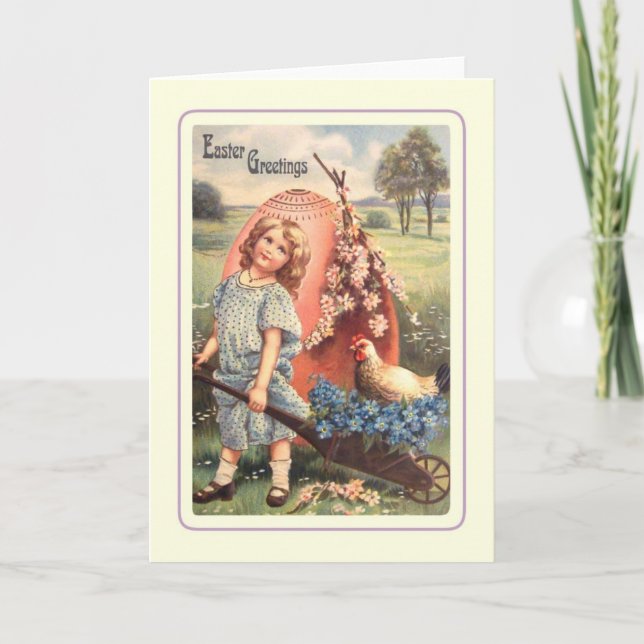 Cartão De Festividades Páscoa Vintage (Frente)