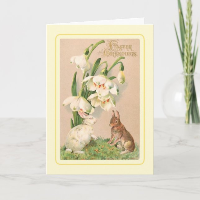 Cartão De Festividades Páscoa Vintage (Frente)