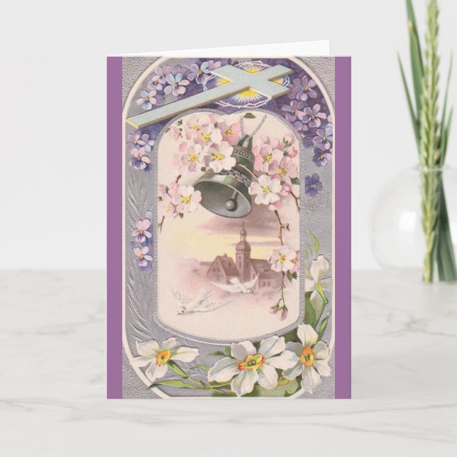 Cartão De Festividades Páscoa Vintage (Frente)