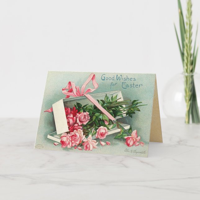 Cartão De Festividades Páscoa Vintage (Frente)