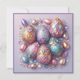Cartão De Festividades Páscoa Vintage ~ FELIZ PÁSCOA ~Ovos Decorados ~