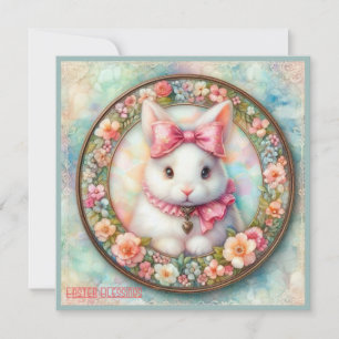 Cartão De Festividades Páscoa Vintage ~ GREETINGS PÁSCOAS ~ Bunny ~