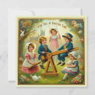 Cartão De Festividades Páscoa Vintage ~PARA VOCÊ NA ÉPOCA DA PÁSCOA ~Cria