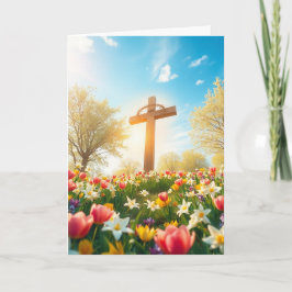 Cartão De Festividades Páscoas e flores