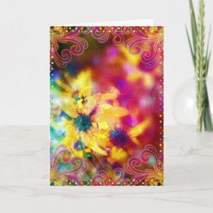 Cartão De Festividades Páscoas Flores de Arte Digital