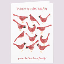 Pássaro Cardinal Festivo Aquarela Personalizada