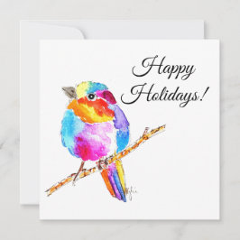 Cartão De Festividades Pássaro Colorido Pequeno