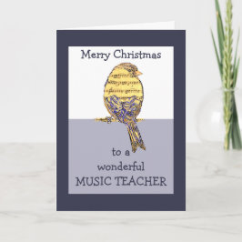 Cartão De Festividades Pássaro da nota da música do professor de música