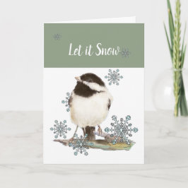 Cartão De Festividades Pássaro Galinha-da-Foca-Neve-Natal Cristão