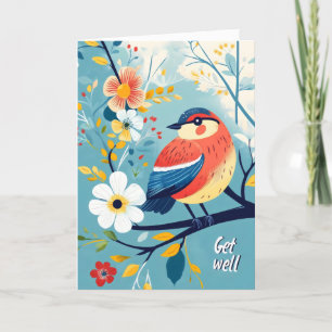 Cartão De Festividades Pássaro Primavera