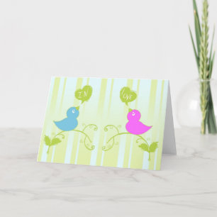 Cartão De Festividades Pássaros de uma pena se apaixonam juntos