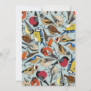 Cartão De Festividades pássaros do jardim de inverno adega azul