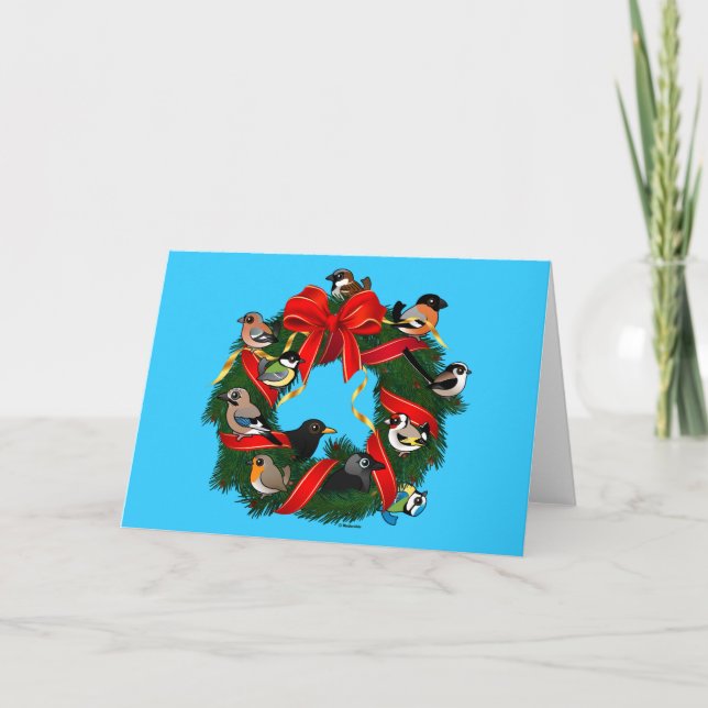 Cartão De Festividades Pássaros do Jardim Europeu de Nascimento, Terra de (Frente)