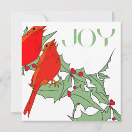 Cartão De Festividades Pássaros Vermelhos