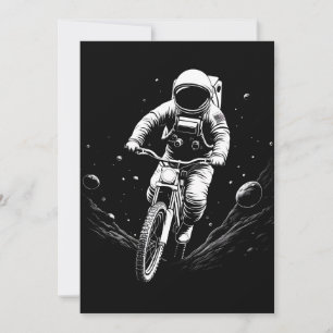 Cartão De Festividades Passeio de Bicicleta do Astronauta Cósmico Aventur