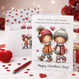 Cartão De Festividades Passeio de Inverno no Dia dos Namorados 
