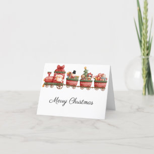 Cartão De Festividades Passeio de Trem com Papai Noel e Amigos
