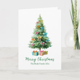 Cartão De Festividades Pastel Bows Ribbons Christmas Tree Card