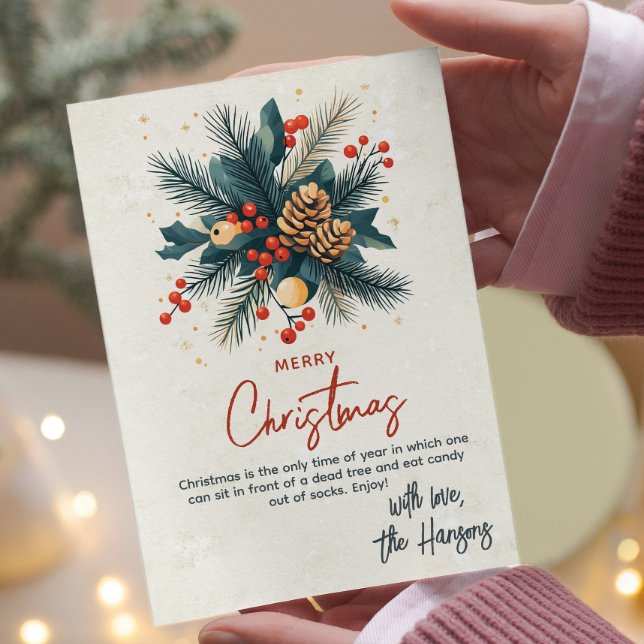 Cartão De Festividades Pastel Floral Convênio Feliz Natal (Criador carregado)