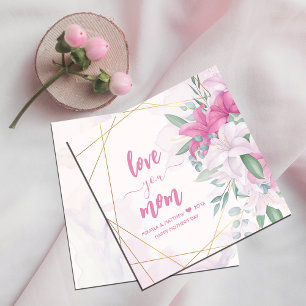 Cartão De Festividades Pastel Florals Te Ama Mãe