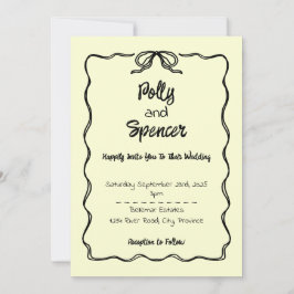 Cartão De Festividades Pastel Penmanship Invitation Buttercreme