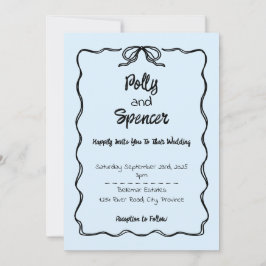 Cartão De Festividades Pastel Penmanship Weding Cloud Blue