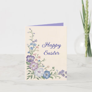 Cartão De Festividades Pastel Roxo, Branco e Azul Impressão