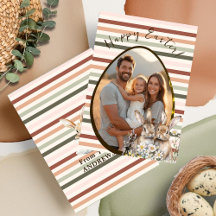 Pastel Striped Bunnies & Ovos Foto