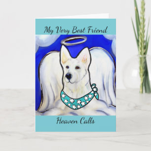 Cartão De Festividades Pastor Alemão Branco