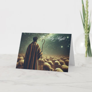 Cartão De Festividades Pastor Observando o Rebanho Natal