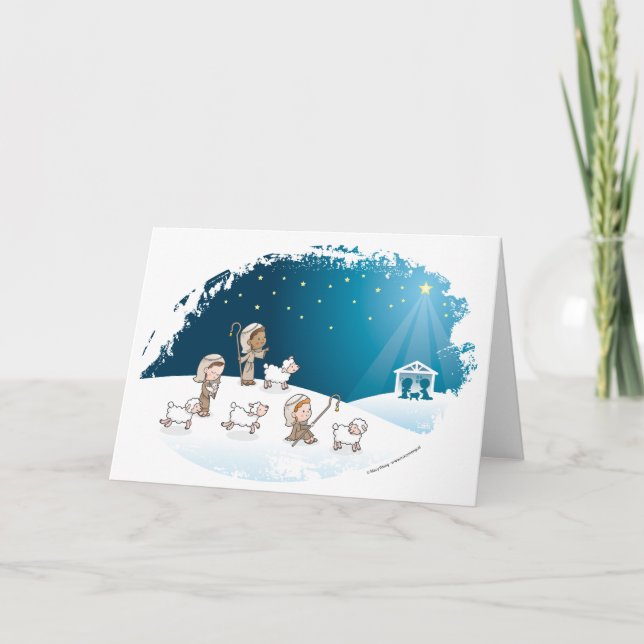 Cartão De Festividades Pastores pequenos (Frente)
