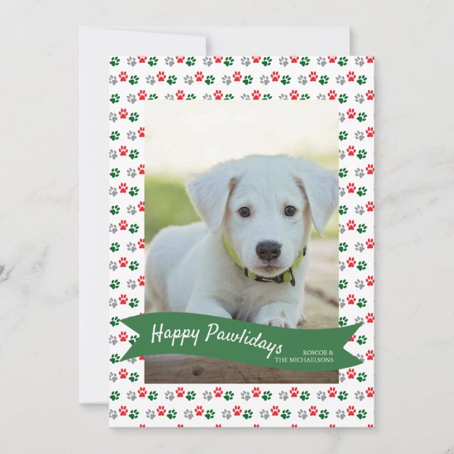 Cartão De Festividades Patas de Natal (Frente)