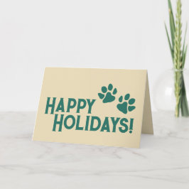 Cartão De Festividades Patas de Natal Vintage Verde