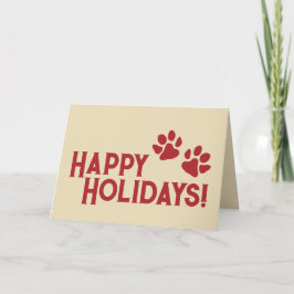Cartão De Festividades Patas de Natal Vintage Vermelho