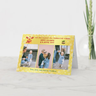 Cartão De Festividades Patas divertidas e fofas Rudolph 3 Fotos Minimalis