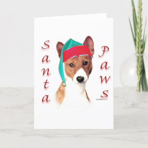Cartão De Festividades Patas do papai noel de Basenji