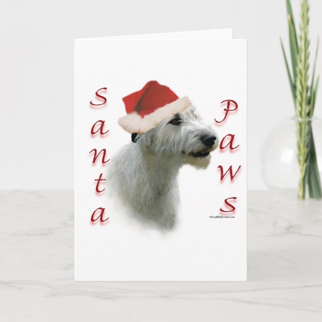 Cartão De Festividades Patas do papai noel do Wolfhound irlandês (Frente)