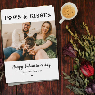 Cartão De Festividades Patas e beijos de valentine casal de animais foto