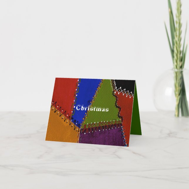 Cartão De Festividades Patchwork Crazy Quilt (Frente)