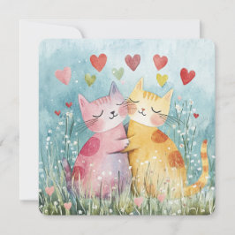 Cartão De Festividades Patchwork Kittens Dia dos Namorados
