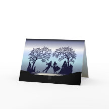 Patinagem no gelo no parque - silhueta