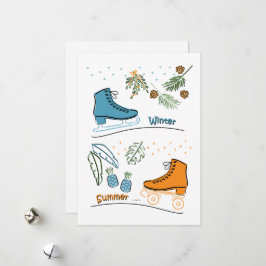Cartão De Festividades Patinando en Navidades