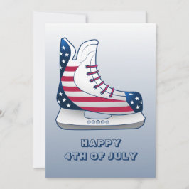 Cartão De Festividades Patins de hóquei Feliz 4 de Julho